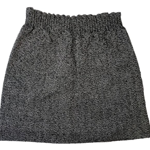 J. CREW FACTORY Wool Blend Herringbone Elastic Waist Sidewalk Skirt Size 2 - Picture 6 of 15